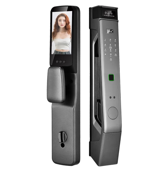 家用主动监控可视对讲指纹锁防盗门电子密码智能锁 人脸识别款